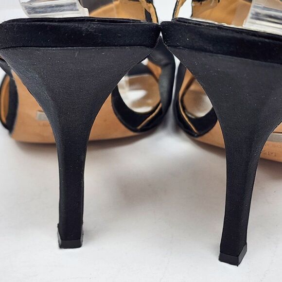 Badgley Mischka Black Open Toed Heels, Women's 9.5 - Picture 4 of 8